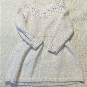 Cat & Jack White Knit Kids Dress